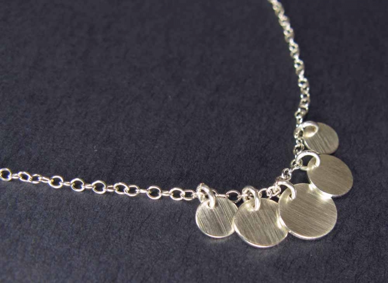 Silver Necklace - 5 Orbs